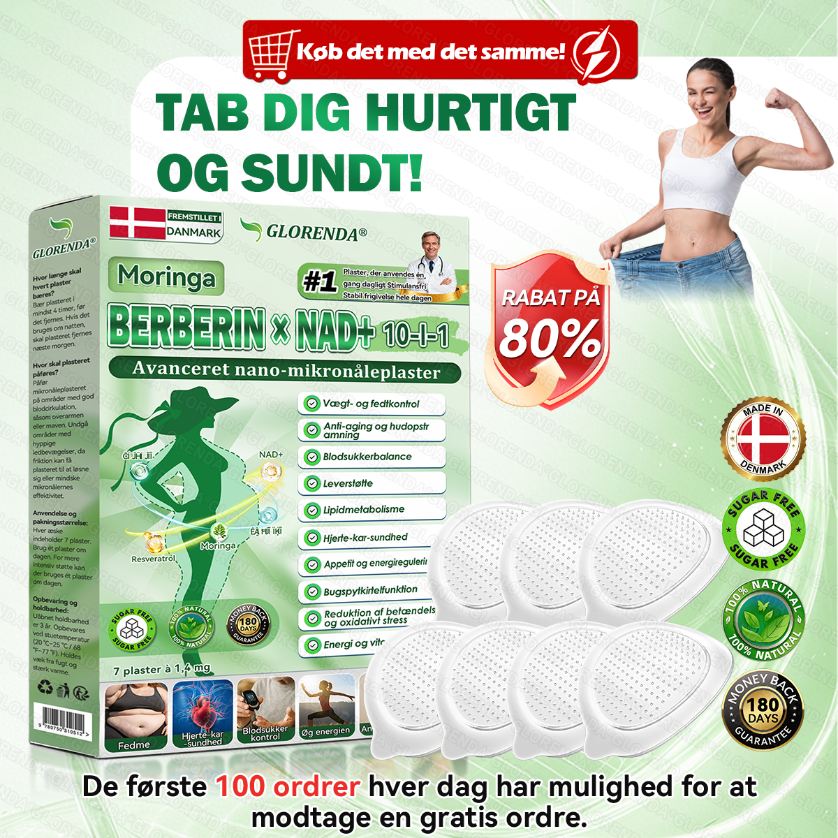 𝑶𝒇𝒇𝒊𝒄𝒊𝒆𝒍 𝑩𝒖𝒕𝒊𝒌 | 💊🌱𝐆𝐋𝐎𝑹𝑬𝑵𝐃𝗔® 𝑴𝒐𝒓𝒊𝒏𝒈𝗮 · 𝗕𝗲𝗿𝗯𝗲𝗿𝗶𝗻 × 𝑵𝐀𝐃⁺ 𝟏𝟎-𝐢-𝟏 𝗔𝗱𝘃𝗮𝗻𝗰𝗲𝗿𝗲𝘁 𝙉𝙖𝙣𝙤-𝙈𝙞𝙠𝙧𝙤𝙣𝙖̊𝙡 𝙋𝙡𝙖𝙨𝙩𝙚𝙧 🇩🇰 (Kun én gang om dagen – synlige forandringer på 7 dage)