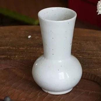 Handmade Ceramic Vase Emerald Green and white